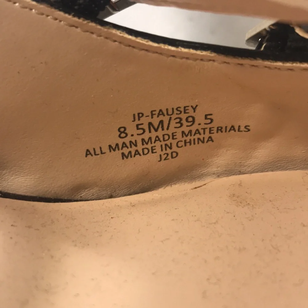 Jessica Simpson Fausey Black Pointy Toe Patent Leather Women's Slingback Heels